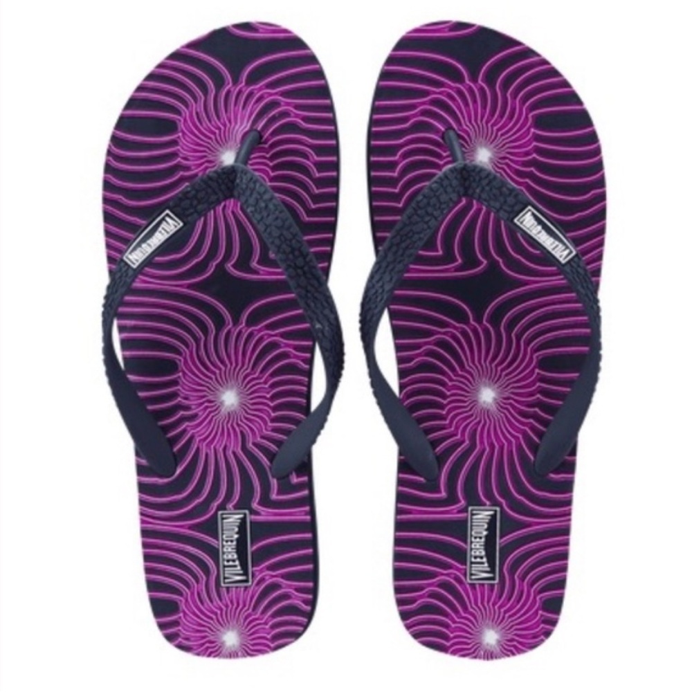 Vilebrequin hypno shell men's Black and purple Flip Flops